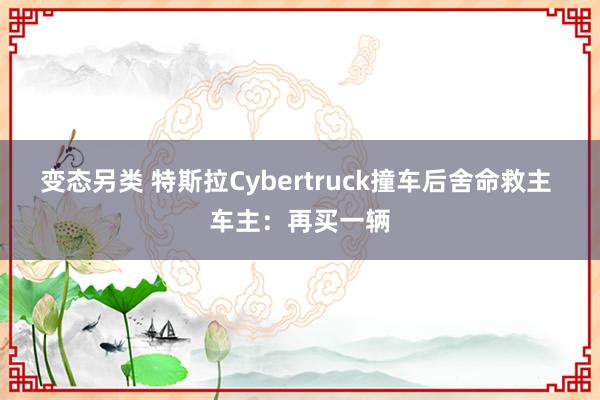 变态另类 特斯拉Cybertruck撞车后舍命救主 车主：再买一辆