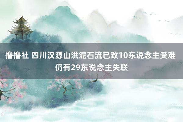 撸撸社 四川汉源山洪泥石流已致10东说念主受难 仍有29东说念主失联