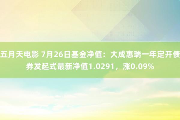 五月天电影 7月26日基金净值：大成惠瑞一年定开债券发起式最新净值1.0291，涨0.09%