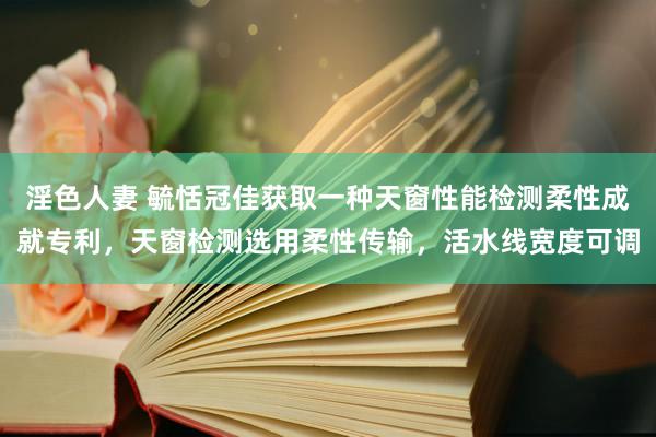 淫色人妻 毓恬冠佳获取一种天窗性能检测柔性成就专利，天窗检测选用柔性传输，活水线宽度可调