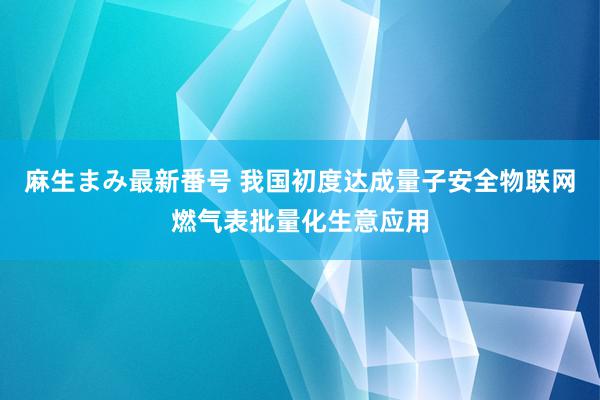 麻生まみ最新番号 我国初度达成量子安全物联网燃气表批量化生意应用