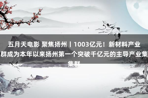 五月天电影 聚焦扬州丨1003亿元！新材料产业集群成为本年以来扬州第一个突破千亿元的主导产业集群