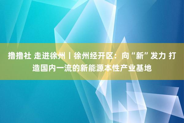 撸撸社 走进徐州丨徐州经开区：向“新”发力 打造国内一流的新能源本性产业基地