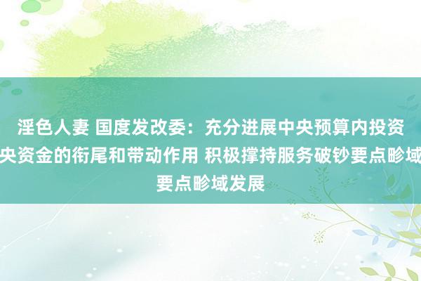 淫色人妻 国度发改委：充分进展中央预算内投资等中央资金的衔尾和带动作用 积极撑持服务破钞要点畛域发展