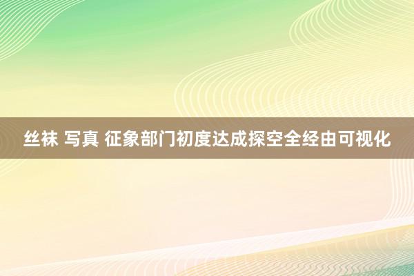 丝袜 写真 征象部门初度达成探空全经由可视化