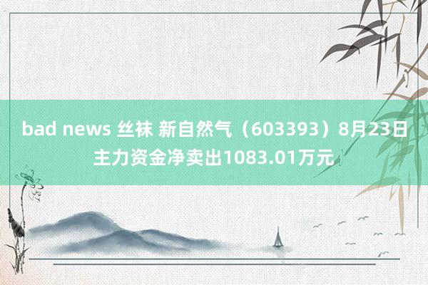 bad news 丝袜 新自然气（603393）8月23日主力资金净卖出1083.01万元