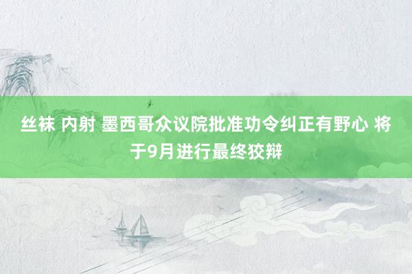 丝袜 内射 墨西哥众议院批准功令纠正有野心 将于9月进行最终狡辩